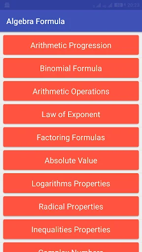Maths Algebra formulas