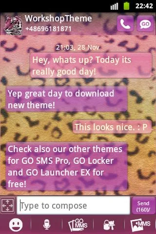 Panther Theme GO SMS screenshot 1