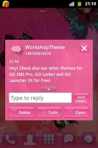 Pink Cute Sweet Theme GO SMS screenshot 3