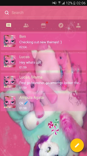 Theme Pink Pony GO SMS PRO screenshot 1