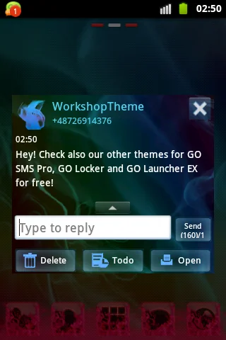 Smoke Fire Theme GO SMS Pro screenshot 4