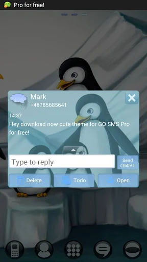 Penguins Theme GO SMS Pro screenshot 4