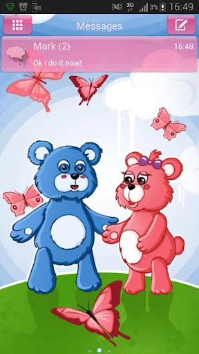 Theme Teddy Bears GO SMS Pro screenshot 1