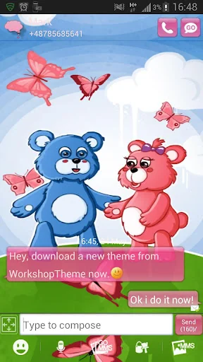 Theme Teddy Bears GO SMS Pro screenshot 2
