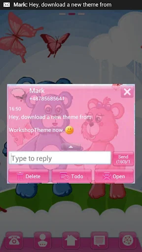 Theme Teddy Bears GO SMS Pro screenshot 3