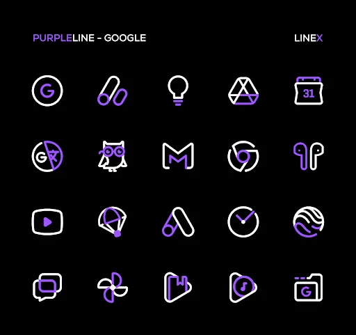 PurpleLine Icon Pack : LineX screenshot 3
