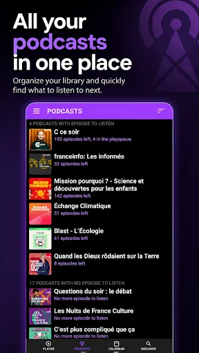 Podcasts Player and tracker