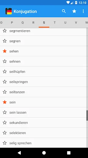 Deutsche Konjugation screenshot 2