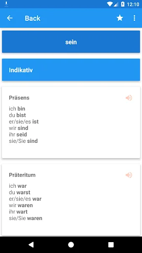 Deutsche Konjugation screenshot 3