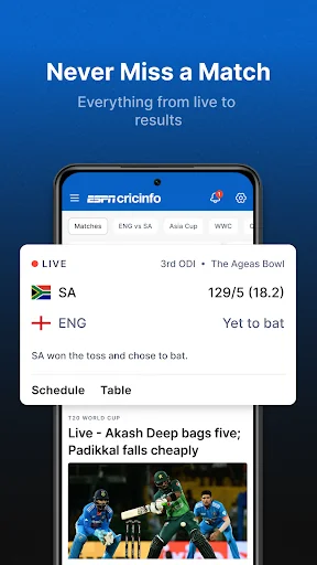 ESPNcricinfo - Live Cricket screenshot 1