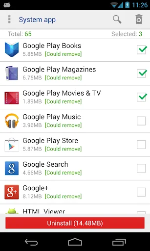 System app remover screenshot 1