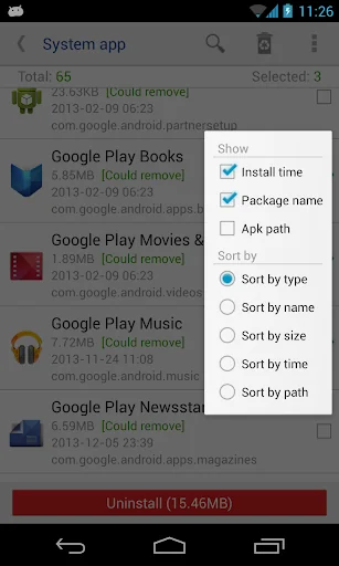System app remover screenshot 2