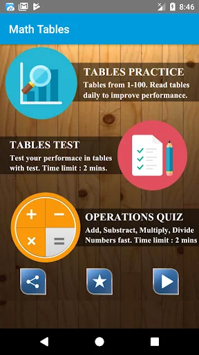 Math Tables & Test (1 - 100)