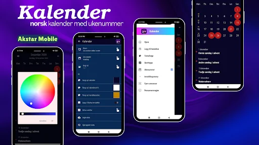 Norsk Kalender med Ukenummer