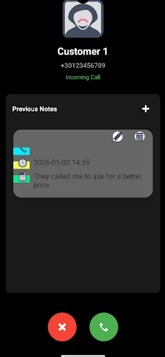 My Call Log Notes