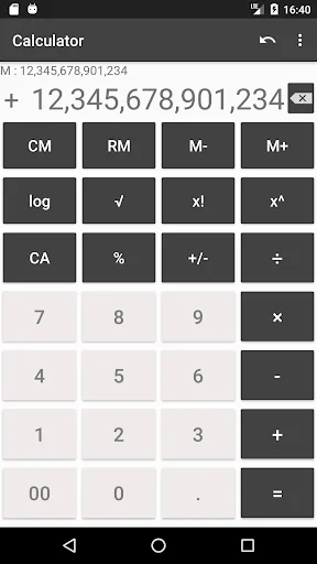 Calculator with many digit screenshot 1
