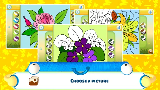 Kids Flower Color by Number