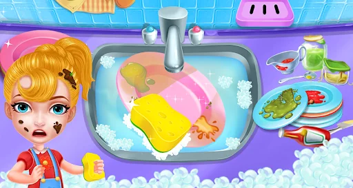 Girl home cleaning fun screenshot 2