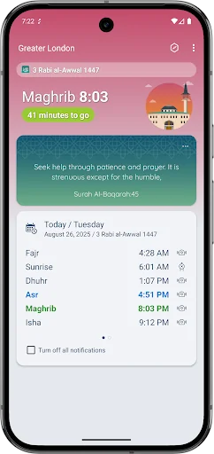 Prayer Times, Azan, Qibla