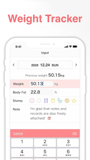 SmartDiet Daily Weight Tracker screenshot 1