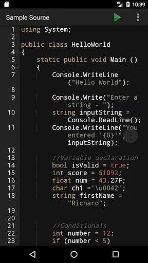 C# Programming Compiler