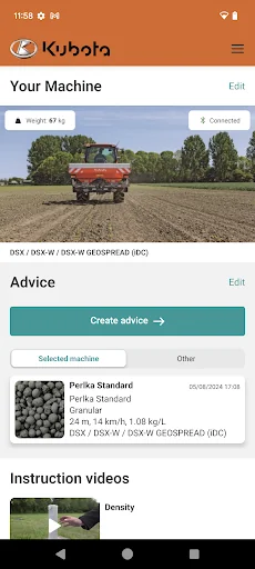 Kubota Spreading Charts