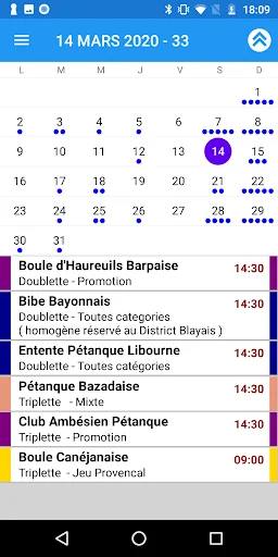 Pétanque Calendriers Concours screenshot 1