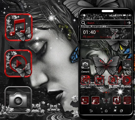 Abstract Girl Launcher Theme