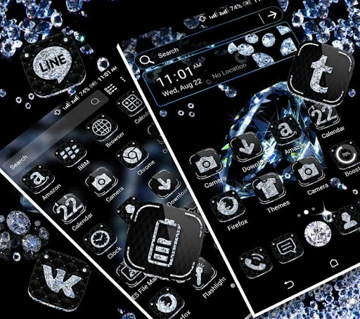 Black Diamond Launcher Theme screenshot 1