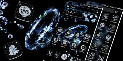 Black Diamond Launcher Theme screenshot 2