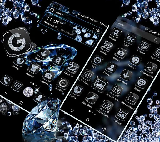 Black Diamond Launcher Theme screenshot 3