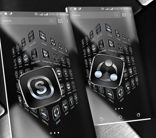 Black Silver Launcher Theme screenshot 1