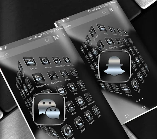 Black Silver Launcher Theme screenshot 4