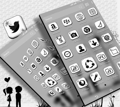 Black And White Launcher Theme screenshot 1