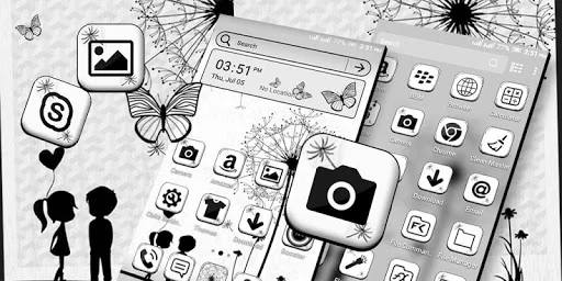 Black And White Launcher Theme screenshot 2