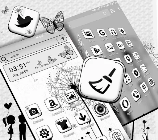 Black And White Launcher Theme screenshot 4