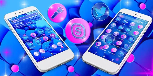Blue Flower Launcher Theme screenshot 1