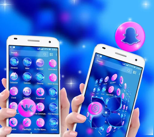 Blue Flower Launcher Theme screenshot 3
