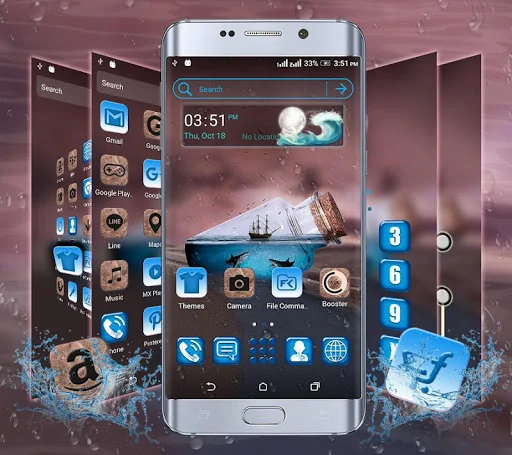 Sea Bottle Launcher Theme screenshot 1