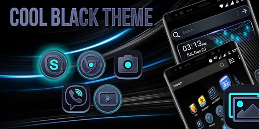 Cool Black Launcher Theme screenshot 2