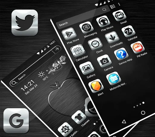Crystal Silver Launcher Theme screenshot 1