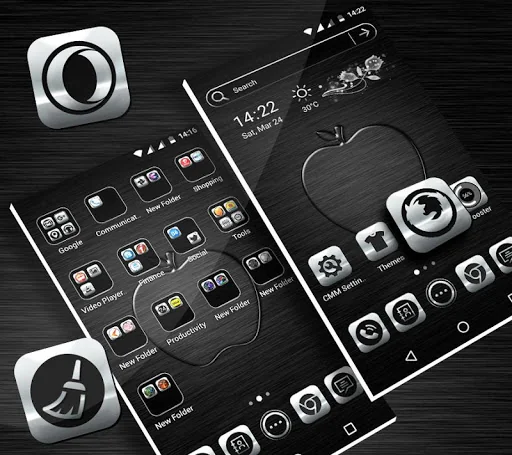 Crystal Silver Launcher Theme screenshot 3