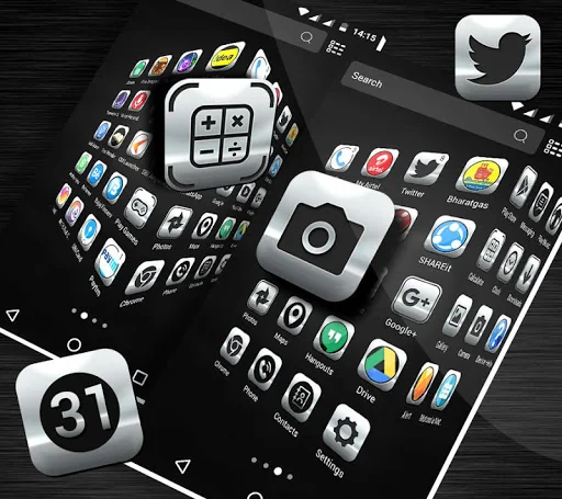 Crystal Silver Launcher Theme screenshot 4