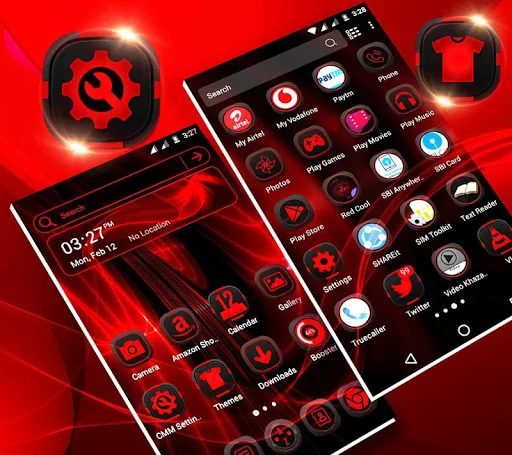 Dark Red Launcher Theme screenshot 1