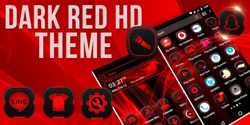 Dark Red Launcher Theme screenshot 3