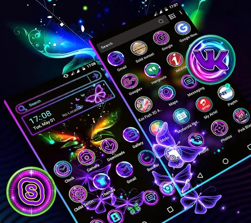 Glow Butterfly Launcher Theme
