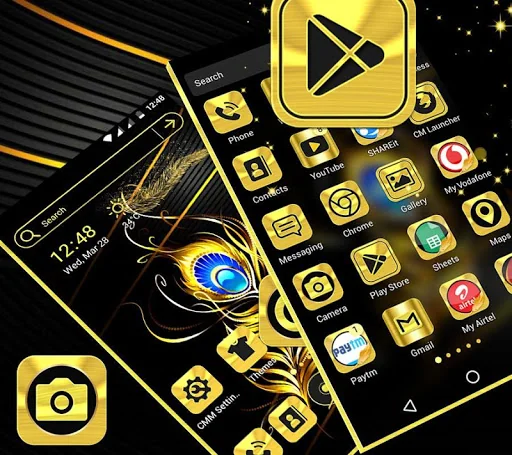 Gold Black Launcher Theme screenshot 1