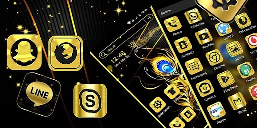 Gold Black Launcher Theme screenshot 2