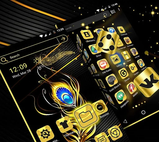 Gold Black Launcher Theme screenshot 4