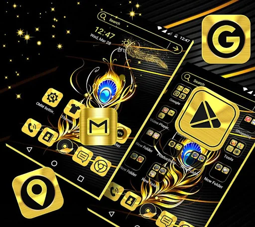 Gold Feather Launcher Theme